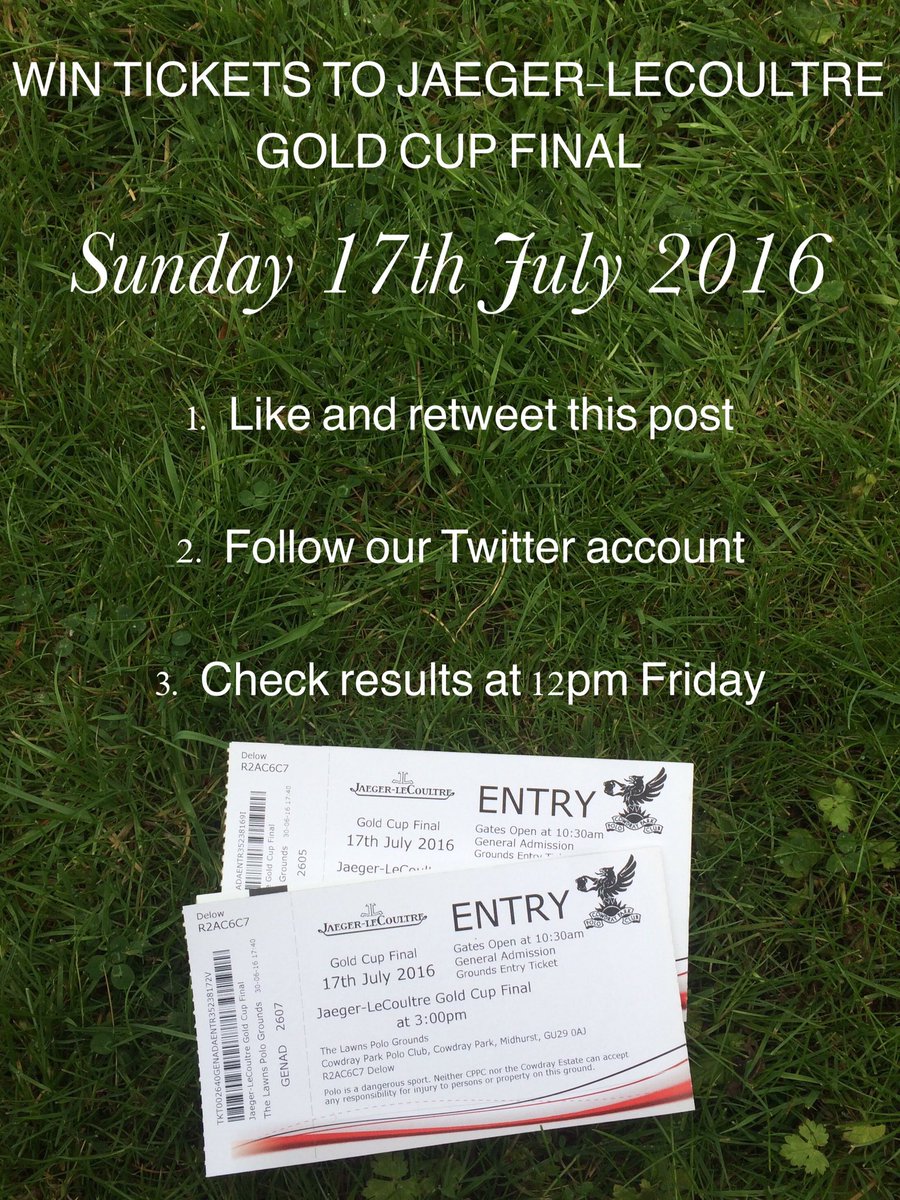 Free this Sunday?#competitiontime again!
Win two tickets and parking  #goldcup #polo #cowdray #midhurst #polobelt