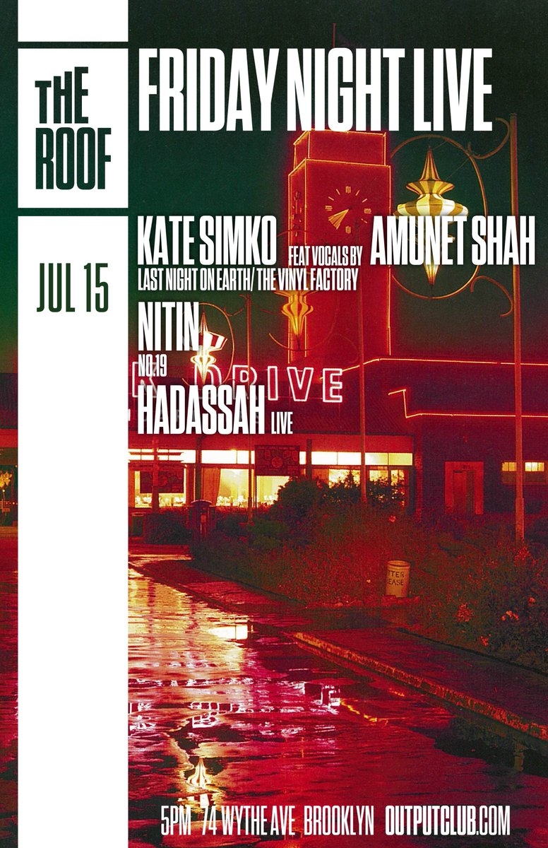 OutputClubBK's tweet photo. RT &amp; Follow to win 2 tix to Kate Simko on The Roof and Martin Buttrich at Output on Fri 7/15
https://t.co/CwoWmFWFFx https://t.co/lJxmgSmQuX