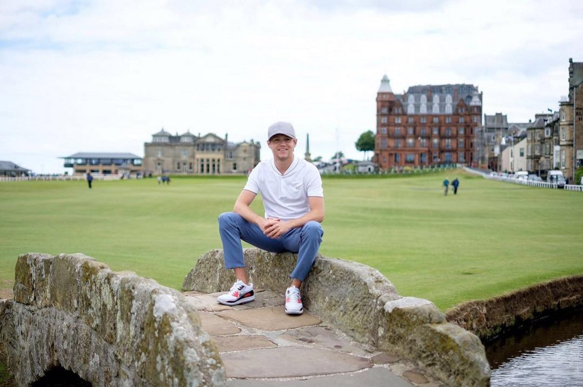 TheOpen's tweet photo. Hope you enjoyed your round at #StAndrews this morning @niallofficial. Enjoy the golf at Royal Troon #TheOpen https://t.co/wySs7Uv1Zy