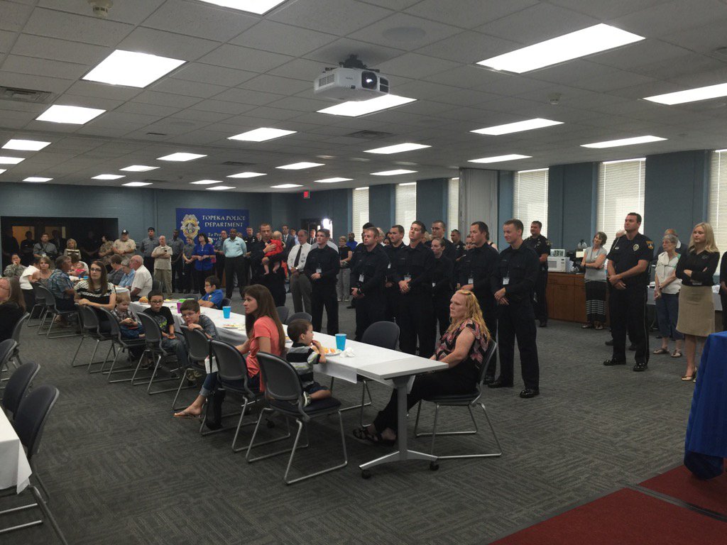 philreports's tweet photo. New group of #TopekaPolice cadets honored Tue at National Guard Armory. https://t.co/fdF39Nc7j3