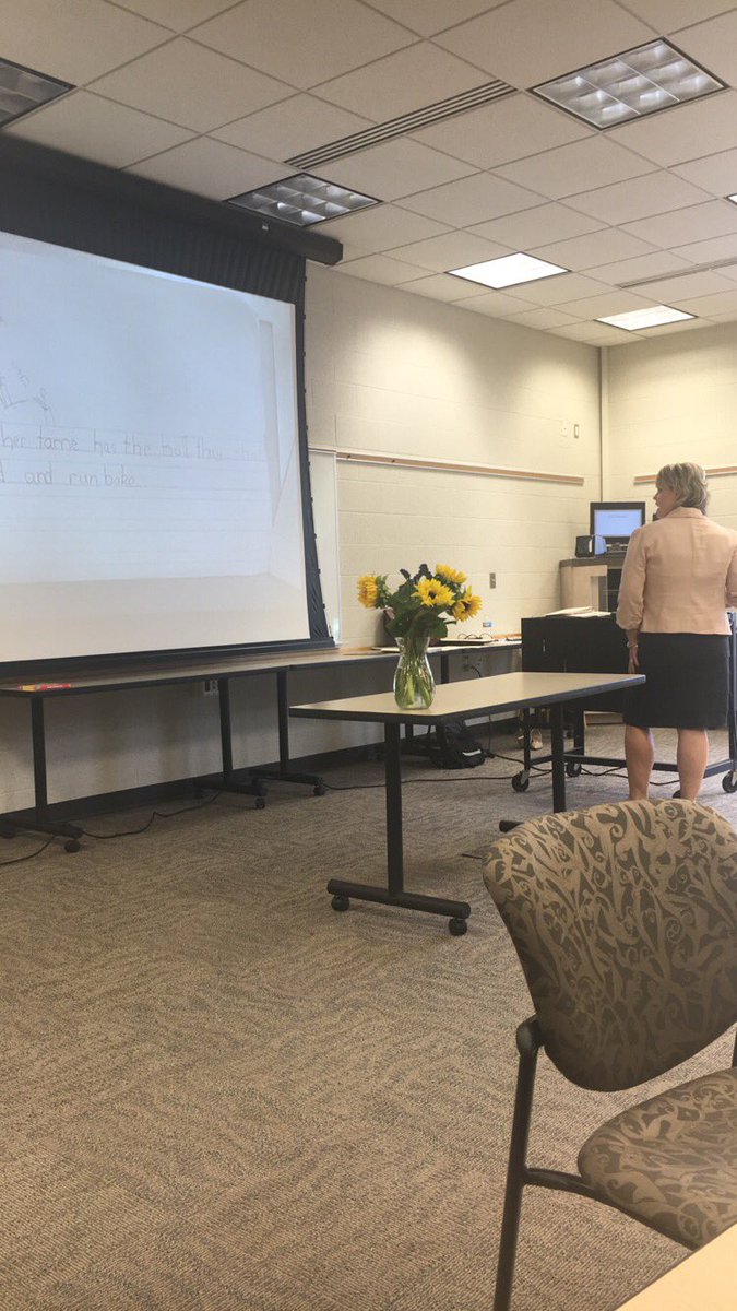 StephEwing15's tweet photo. Discussing the power of using student work as mentor texts with @LisaEickholdt. #oaisdsummerlit https://t.co/4h0BeZlWhl
