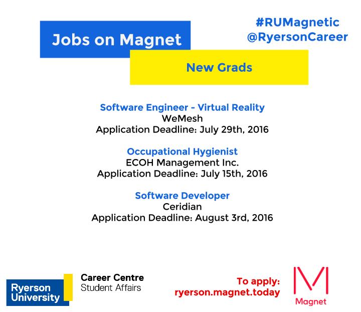 Hey New Grads! @MagnetToday is waiting for you, check out the awesome jobs posted this week... #RUMagnetic