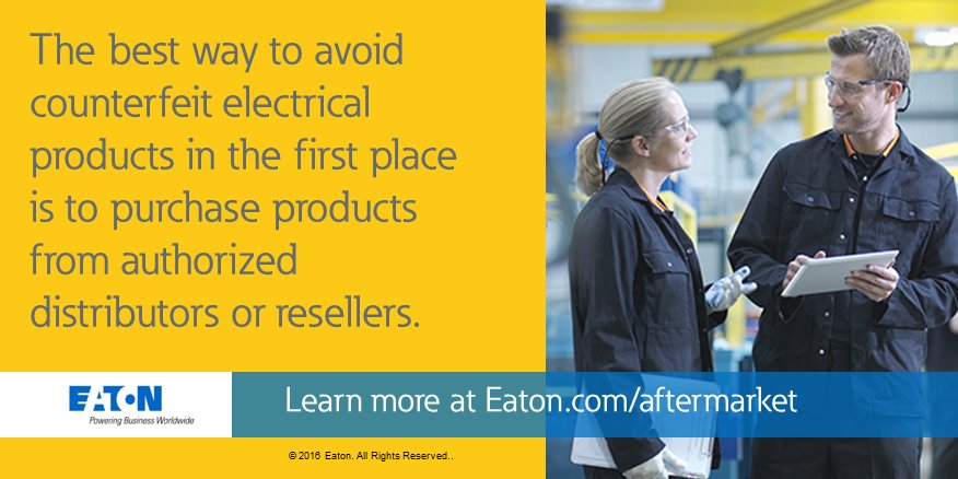 ETN_Electrical's tweet photo. Our #PowerofAuthenticity program provides genuine products, removing risk of counterfeits #OperationAuthentication https://t.co/eukywUqZUd