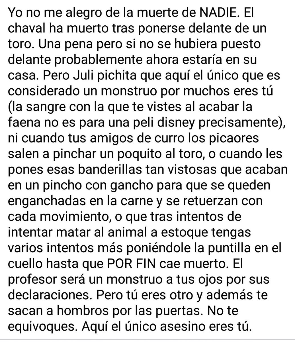 maydawa's tweet photo. A mi me da pena la muerte de cualquier persona pero Juli, que te quede clara una cosa... https://t.co/pIDx7kJEh8