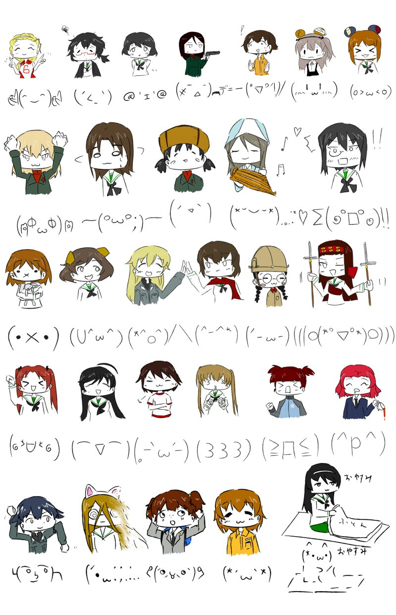 リプ来た顔文字でガルパンキャラを描く Twitter Search Twitter