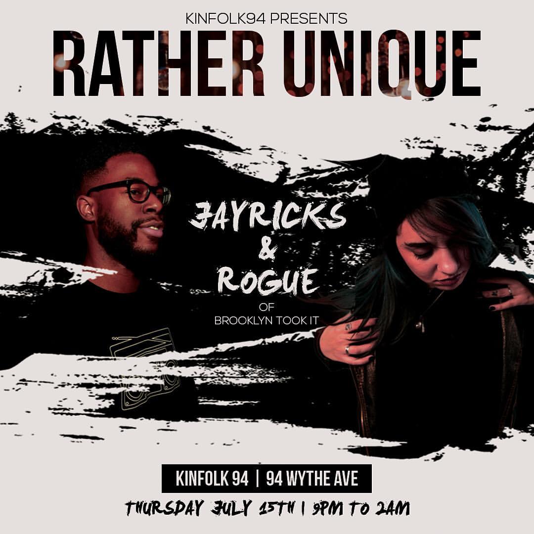 #NYC! <a href="/JayRicksNYC/">JAYRICKS</a> is spinning at <a href="/kinfolklife/">KINFOLK</a> for #RatherUnique Thursday! 9pm, no cover. It'll be LIT—come through!