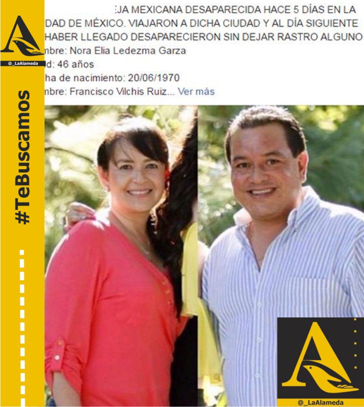 #LosBuscamos Nora Elia Ledesma y Francisco Vilchis 6/7/16 d #Cadereyta #NL desaparecen en #CDMX <a href="/imesari/">@imesari</a> <a href="/Cicmty/">CIC</a>