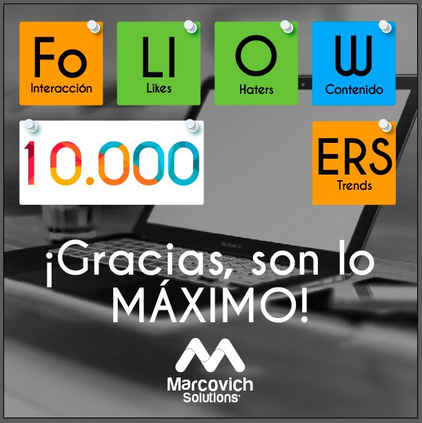 marcovichsolu's tweet photo. ¡Ya somos 10K! Gracias por su apoyo y por ser parte de nuestra historia. #MarcovichSolutions #Msclics #10k #Gracias https://t.co/fTlfARRP7R