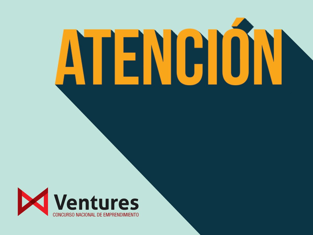 venturesco's tweet photo. Atención Emprendedores! faltan menos de 11 horas para que cierren las inscripciones al #ConcursoVentures2016 https://t.co/7sIVzsFXw5