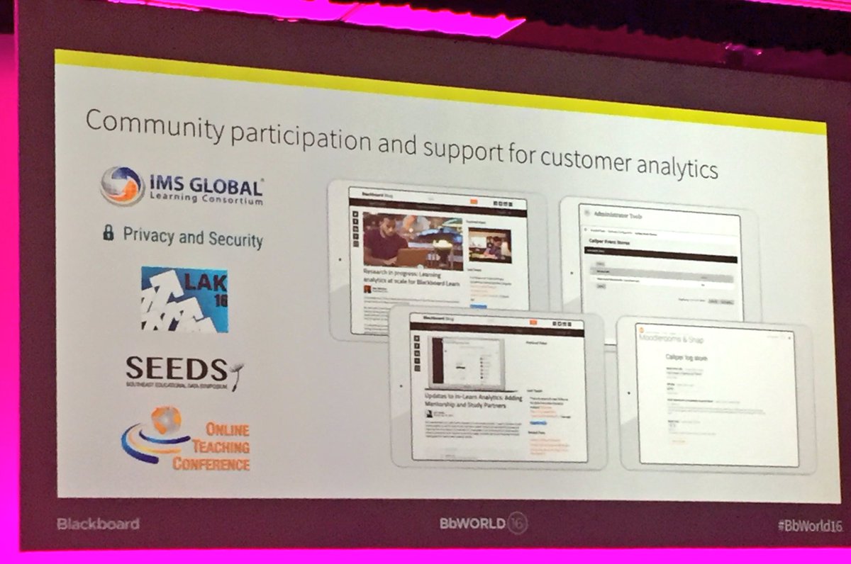 EduDataSociety's tweet photo. Awesome shoutout to the Southeast Educational Data Symposium by @johncwhitmer at #BbWorld16! https://t.co/JDoXzNdJpK