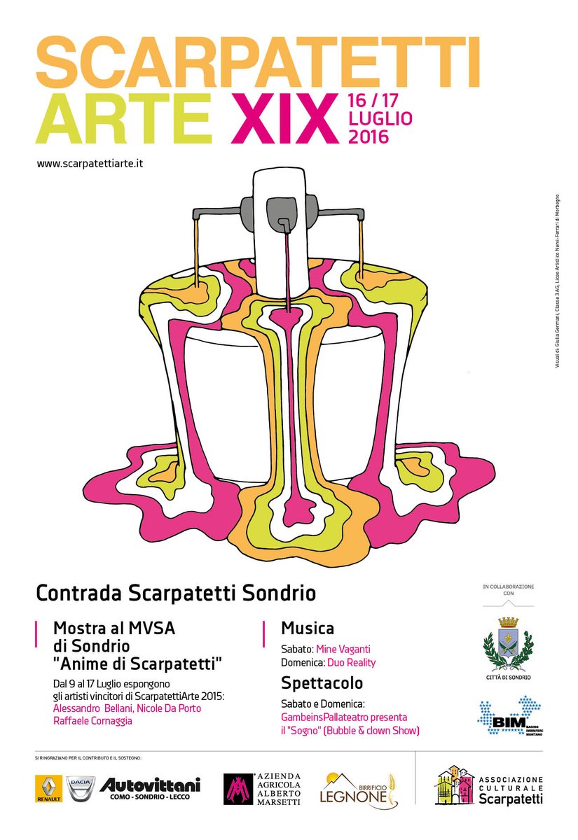 ScarpatettiArte's tweet photo. di tutte le proposte della classe 3 AG del Liceo Artistico di Morbegno,  è stata scelta quella di Giulia Germani https://t.co/adONSvbVPr