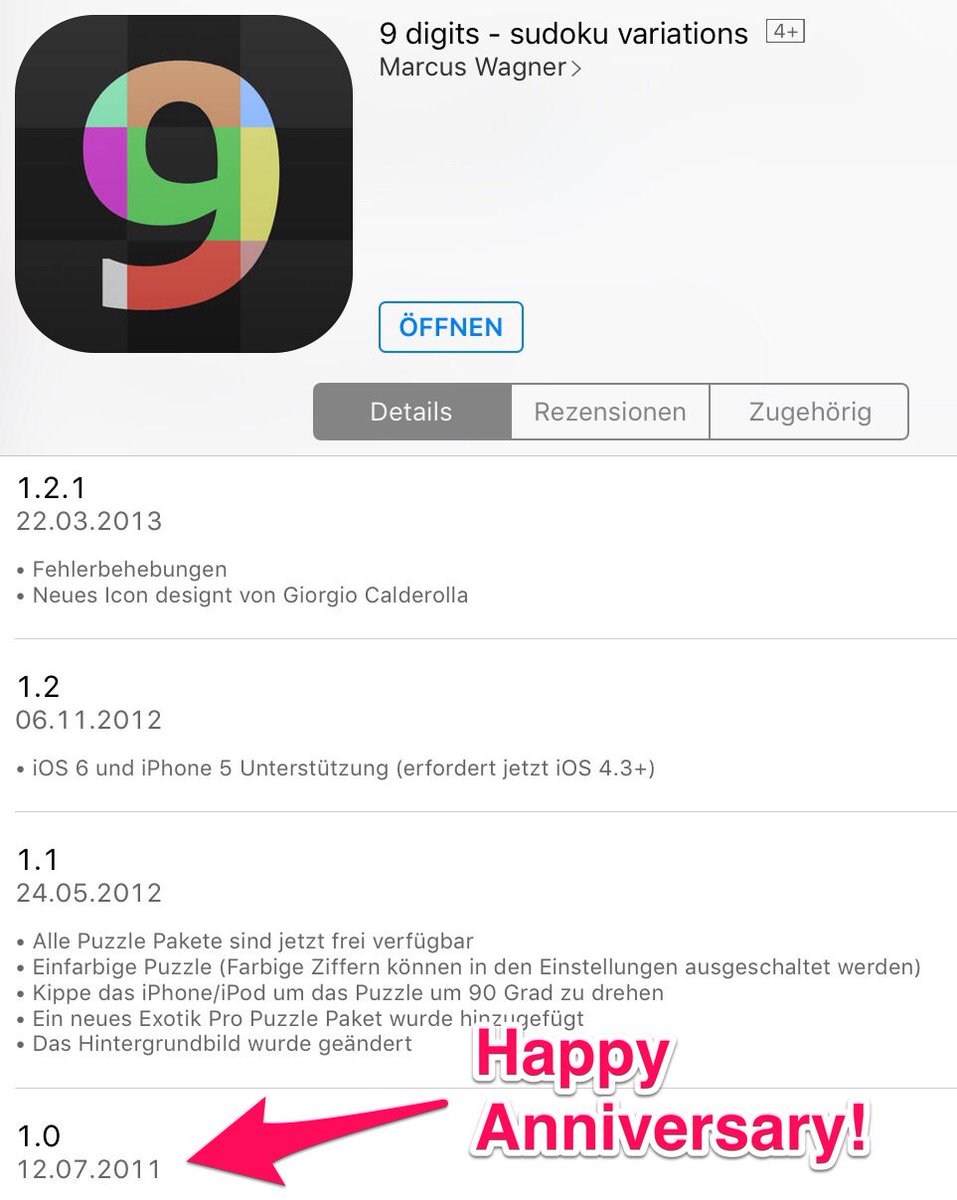 9_digits's tweet photo. So five years have passed! On 12. July 2011 »9 digits« entered the App Store 🎉 https://t.co/6C3eNCEB3t