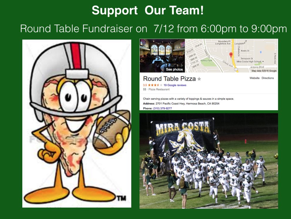 Mira Costa Football On Twitter Round Table Fundraiser Gives Mchs Mira Costa Football On Twitter Round Table Fundraiser Gives Mchs 50 Of The S Tonight Mention Manhattanbeach Hermosabeach