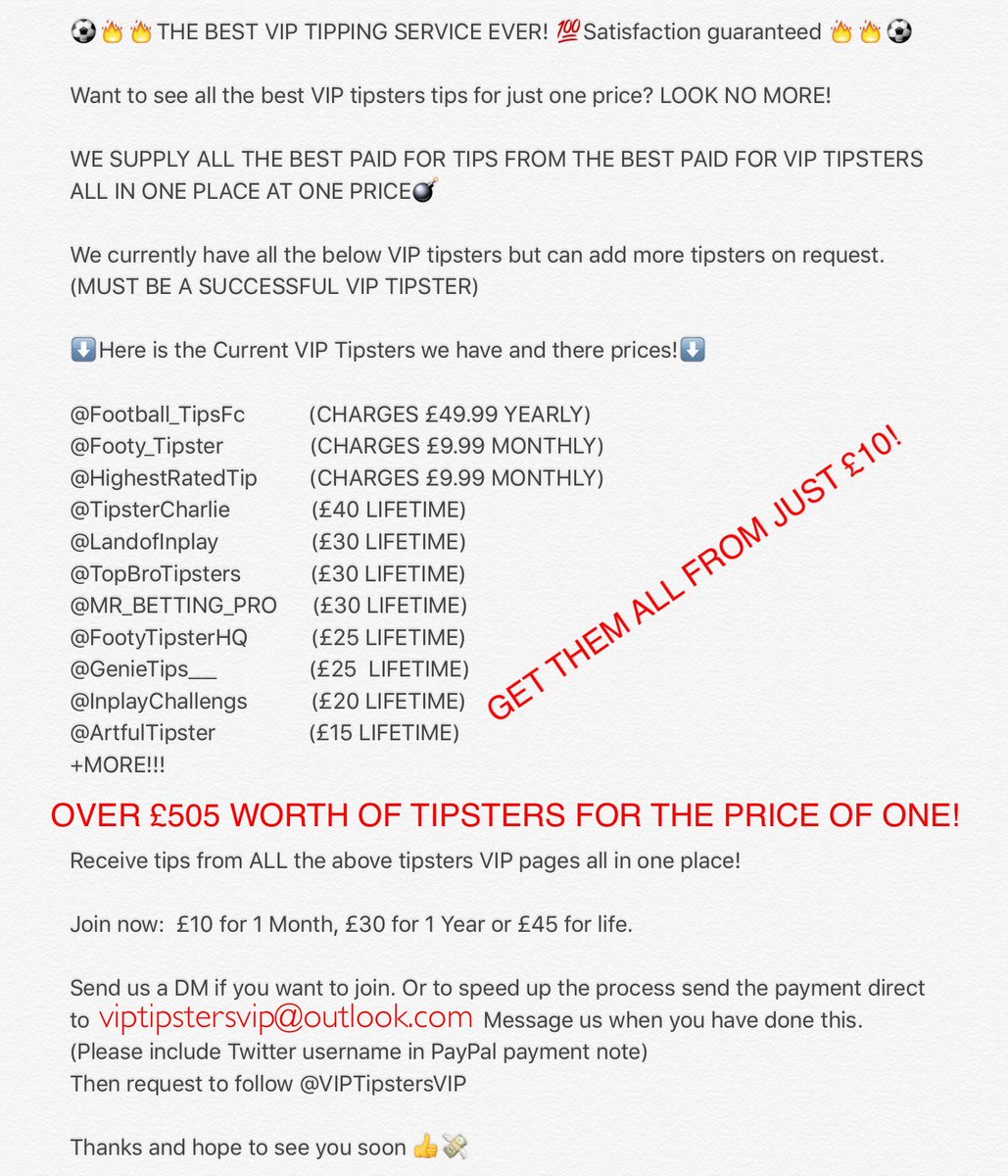 EveryVIPTipster tweet picture