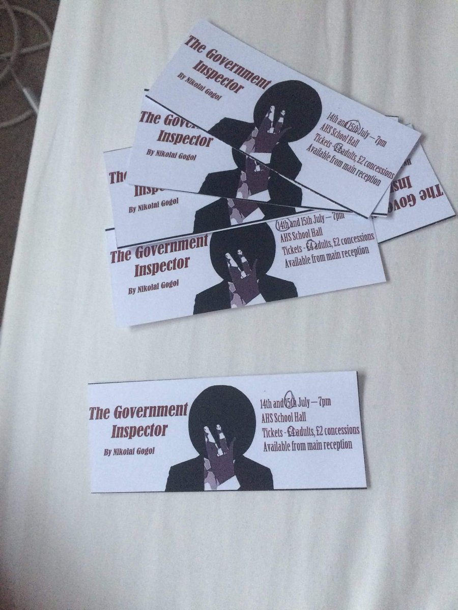 studentleadahs's tweet photo. Get your tickets prepped for The Government Inspector on Thursday and Friday at 7PM. Definitely worth a watch!! https://t.co/qlMx9ahi2q