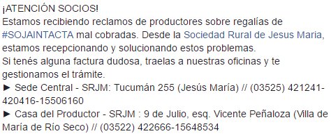 srjmcba's tweet photo. ¡ATENCIÓN SOCIOS! Desde @srjmcba, te gestionamos el trámite por regalías de #SOJAINTACTA mal cobradas. ¡Acercate! https://t.co/RlyFMHrVRe