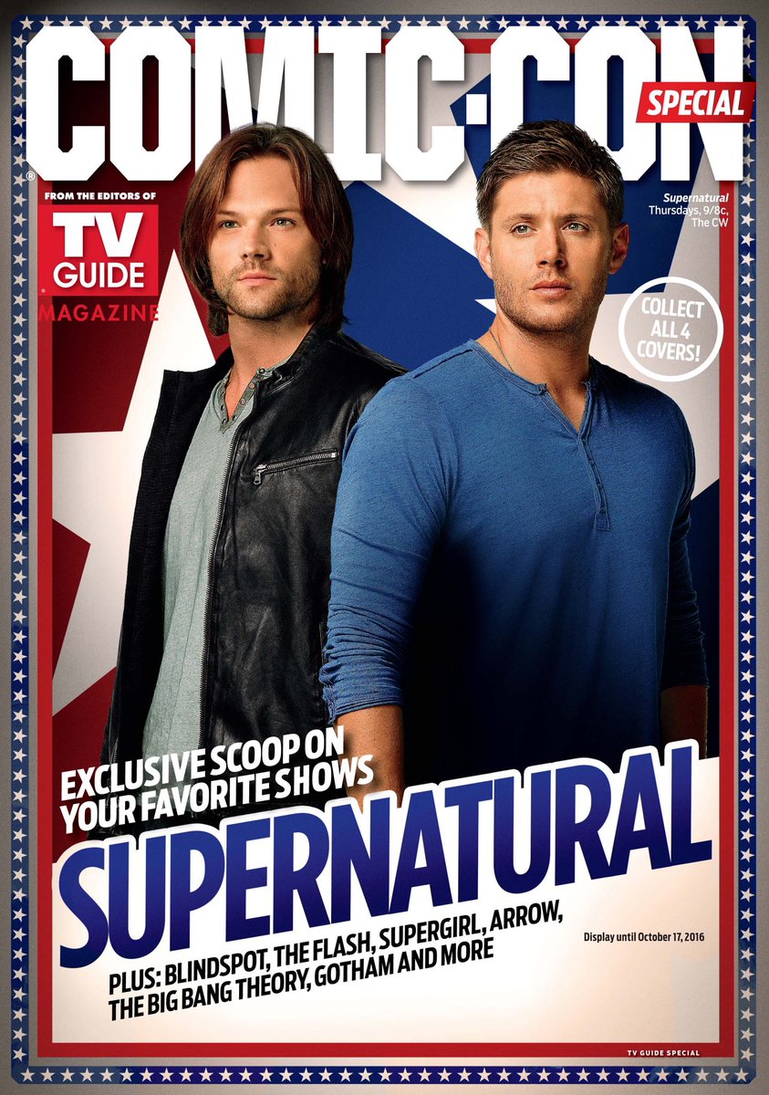jarpad's tweet image. Cool news on Day 1 of filming Season 12: Supernatural is gonna have an exclusive cover for Comic-Con! #WBSDCC