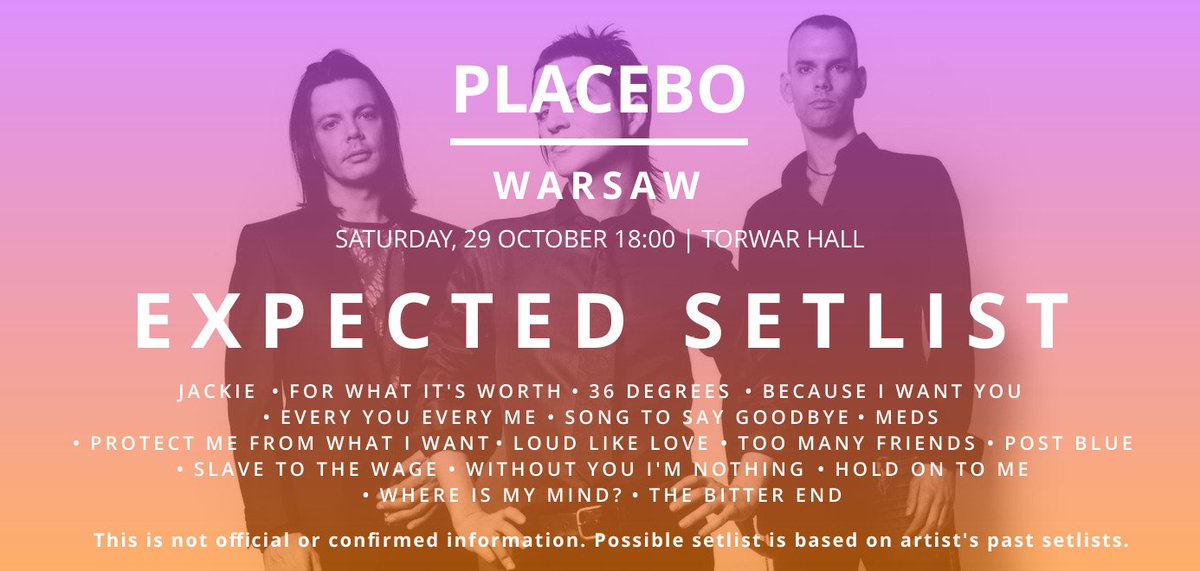 Watch now <a href="/placeboworld/">PLACEBO</a> setlist j.mp/29LE1cV