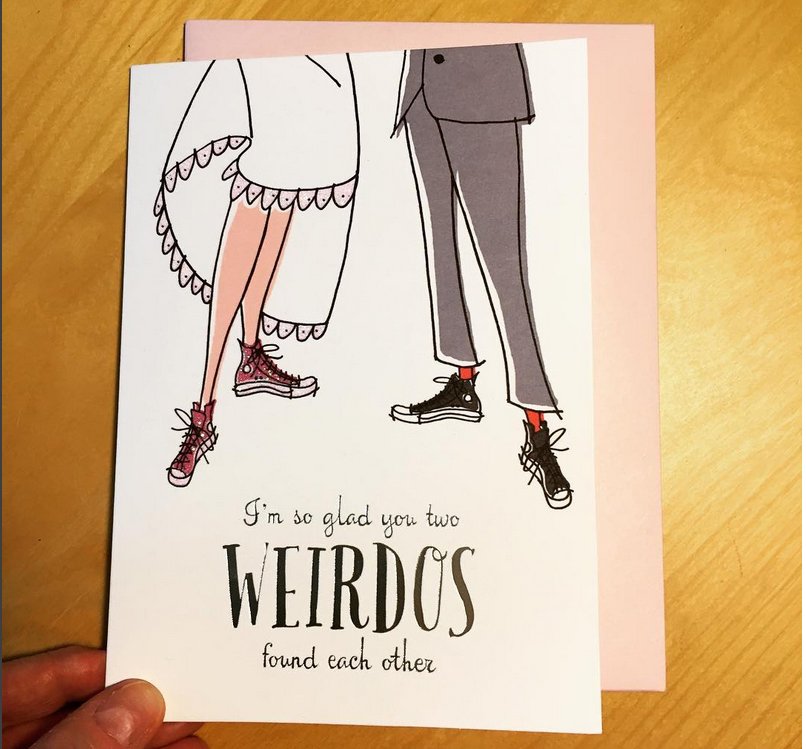 converse wedding card