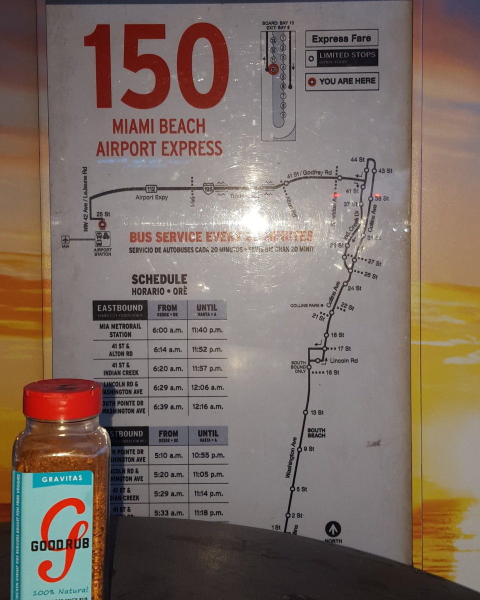 goodrubspices's tweet photo. On our way to #SunAndFun , waiting at #MIA for the bus to @MiamiBeachNews #SouthBeach are you ready for a #GoodRub ? https://t.co/HYjotlQcS1