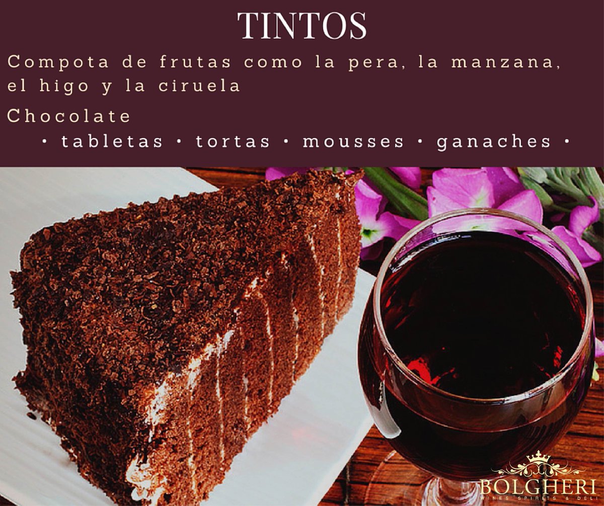 Cuando el chocolate sea el protagonista de tu postre, acompañalo con un buen tinto! 🍷 #SemanaDeLaDulzura #maridaje