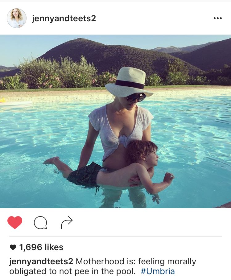 kohler_kristy79's tweet photo. Motherhood is: feeling morally obligated to not pee in the pool.  - Jenny Mollen 😂😂😂 @jennyandteets https://t.co/TULGBK9Ahq