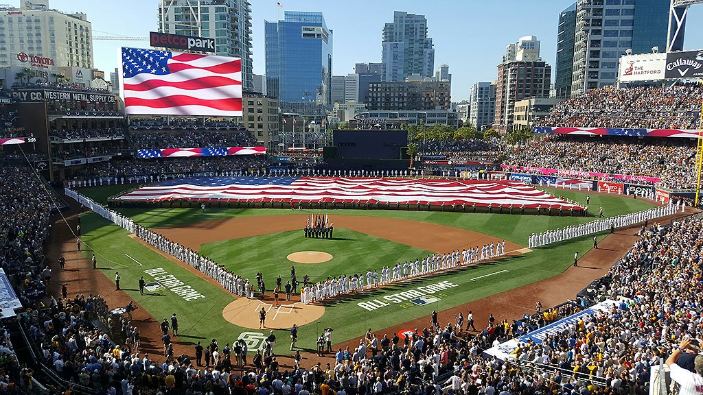 MLB's tweet photo. WOW. 🇺🇸

#ASG presented by @MasterCard https://t.co/i5q55mFTOd