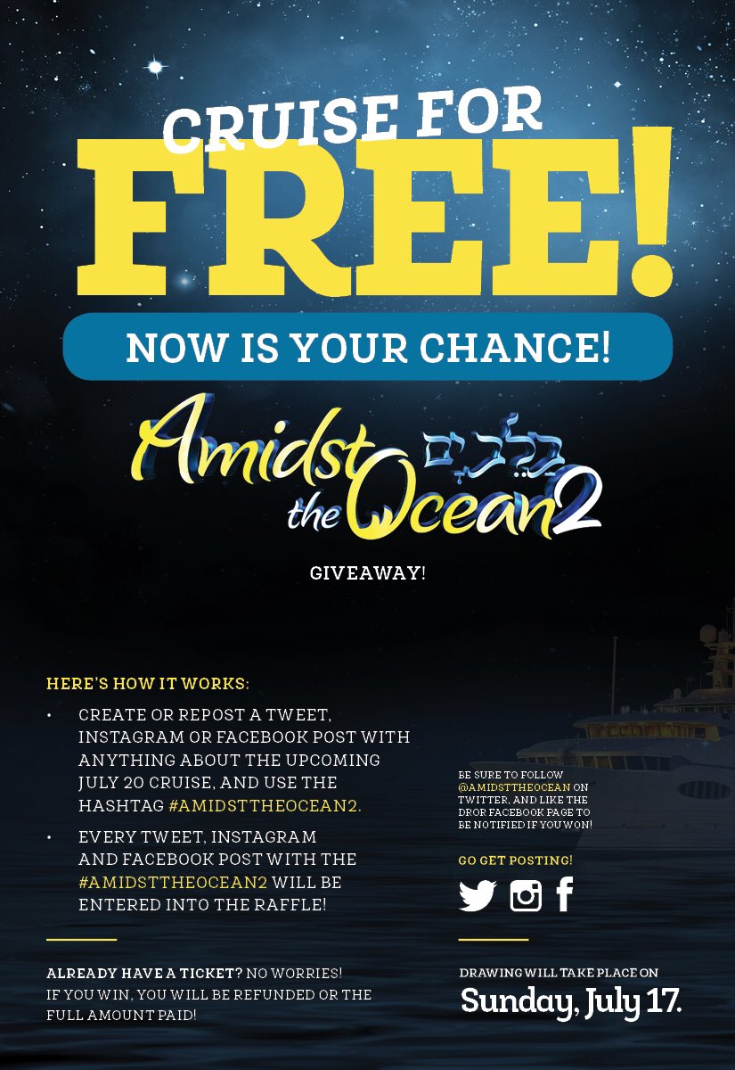 AmidsTheOcean's tweet image. We're GIVING AWAY a FREE cruise ticket! Tweet, FB or Instagram about us using #AmidstTheOcean and you're in! DETAILS