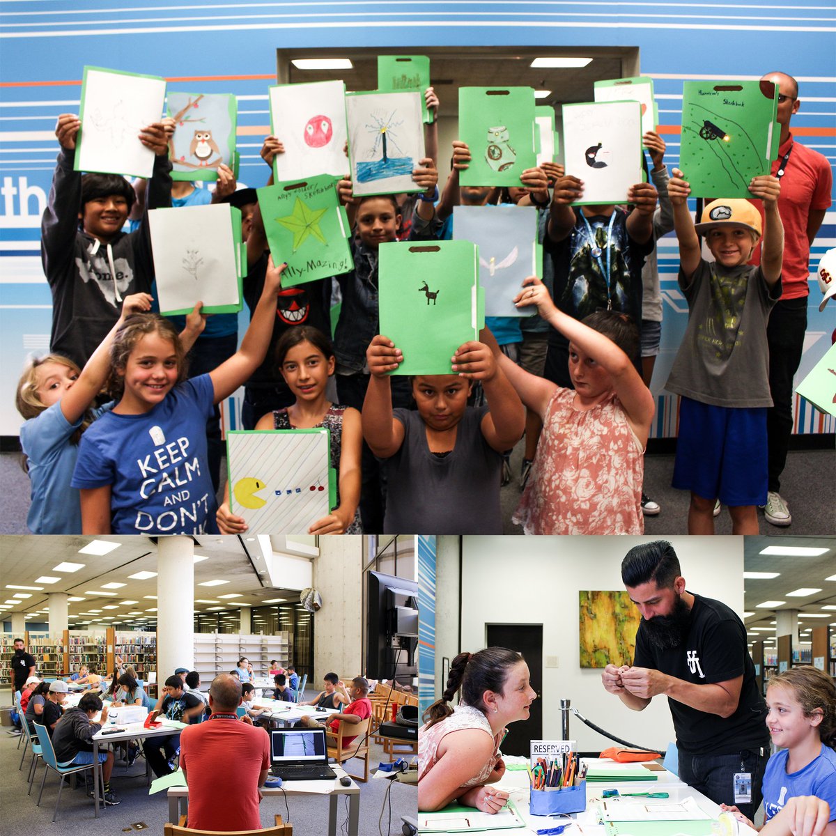 LBCityLibrary's tweet photo. Our first #LBPL #MakerCamp launched today at Main Library! We love the creative #LEDdesigns from our young Makers! https://t.co/rb3wQEaCqW