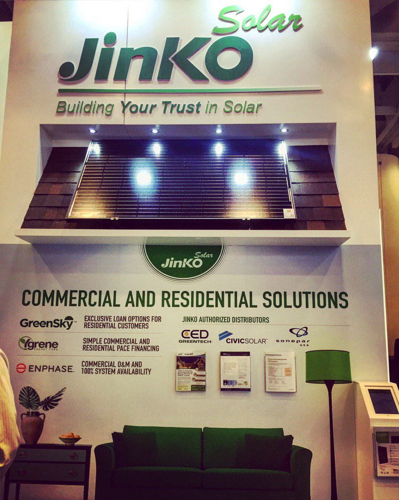 Jessica__East's tweet photo. New booth and residential #solar solutions on display @JinkoSolarCoLtd #intersolar booth # 7421 https://t.co/UsEUcA7bJM