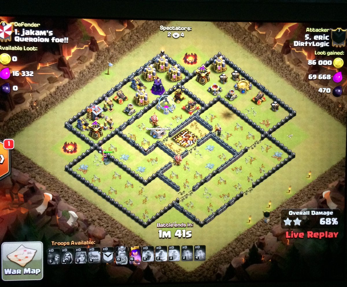 agenthatchback's tweet photo. Big attack from eric, attacking up on number 1 for a huge two βοΈ!πͺππ»! #ClashOfClans #keepitDL LETS GO!!!! https://t.co/alMOod7Sqx