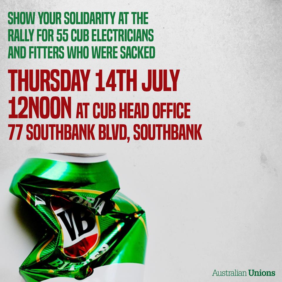Show your support for the sacked CUB workers: facebook.com/events/1185286…