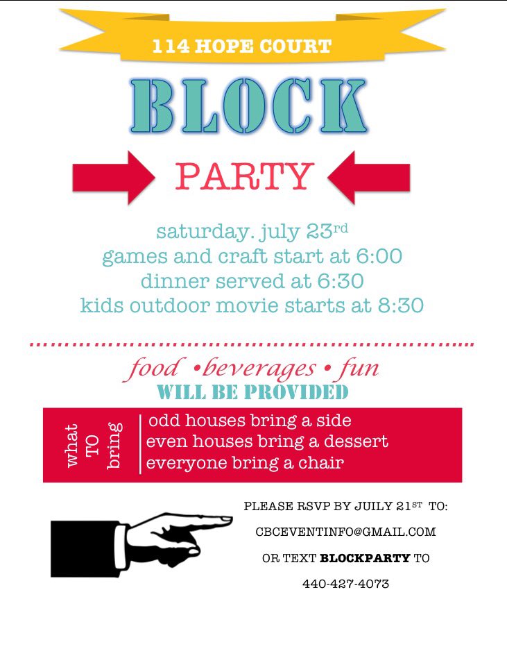 cbcelyria's tweet photo. Summer Block Party text BLOCKPARTY to 440-427-4073 to RSVP #cbcelyria #blockparty https://t.co/7ybKy7rseC