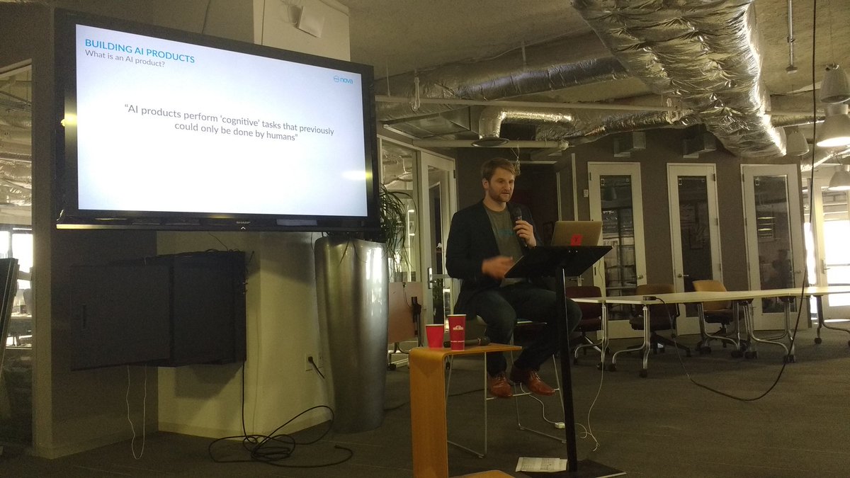 "AI products perform cognitive tasks that previously could only be done by humans" <a href="/williamdinkel/">William Dinkel</a> at <a href="/productaustin/">Product Austin</a>
