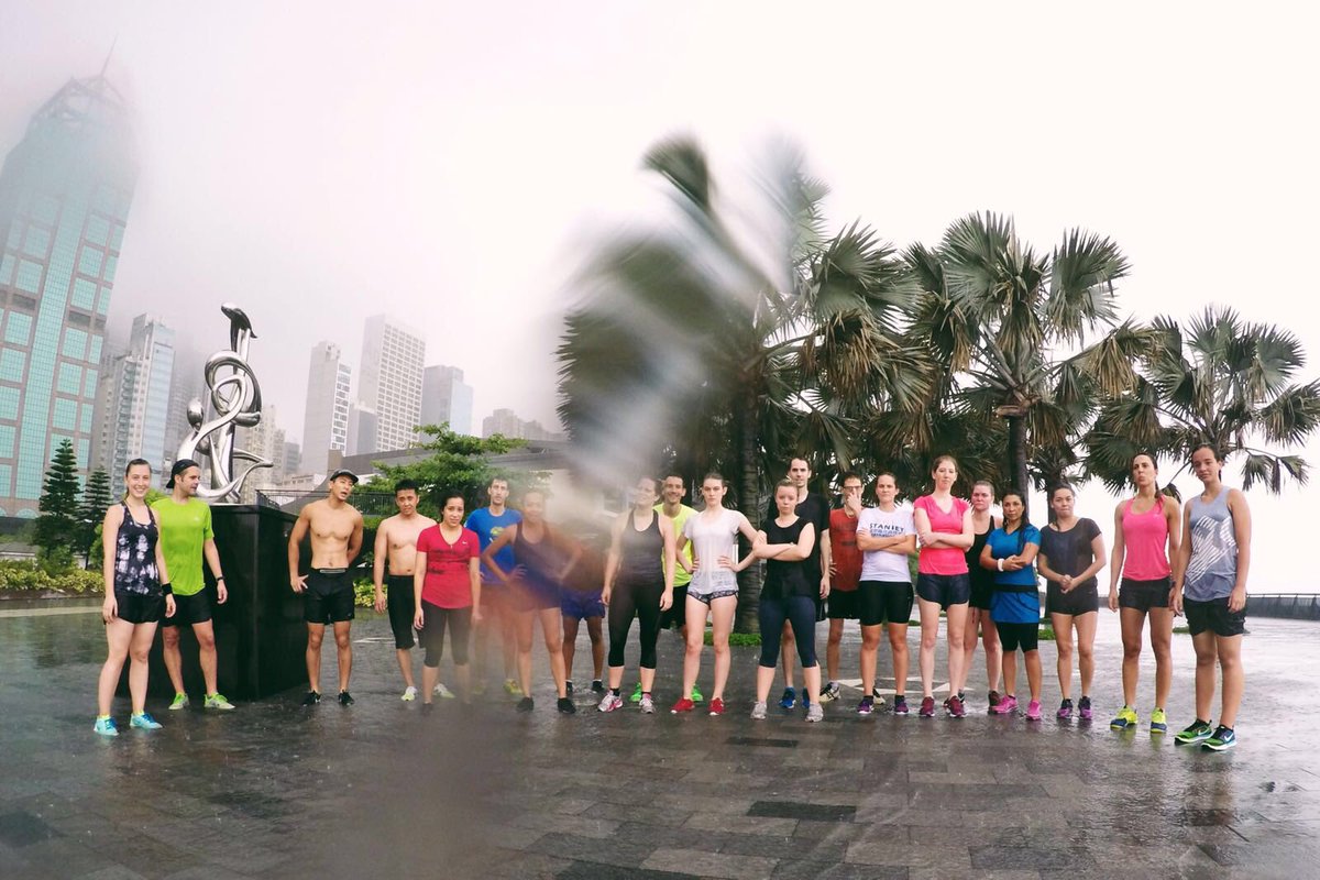 rebeccashore's tweet photo. No amount of downpours can stop these 22!  #weatherproof #slipsAndSmiles #np_pledge #justShowUpHK https://t.co/VOW8nFQAL8