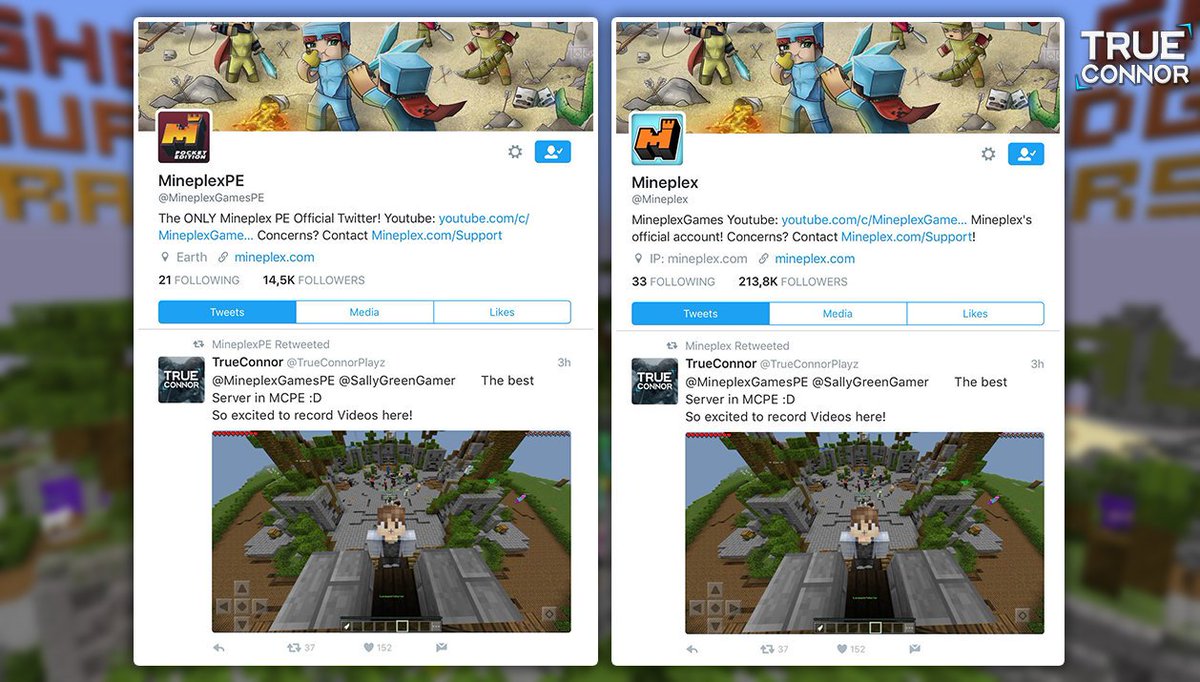 TrueConnorPlayz's tweet image. It’s nice to be important, but it’s more important to be nice.Thanks for RT’ing my post! @Mineplex @MineplexGamesPE