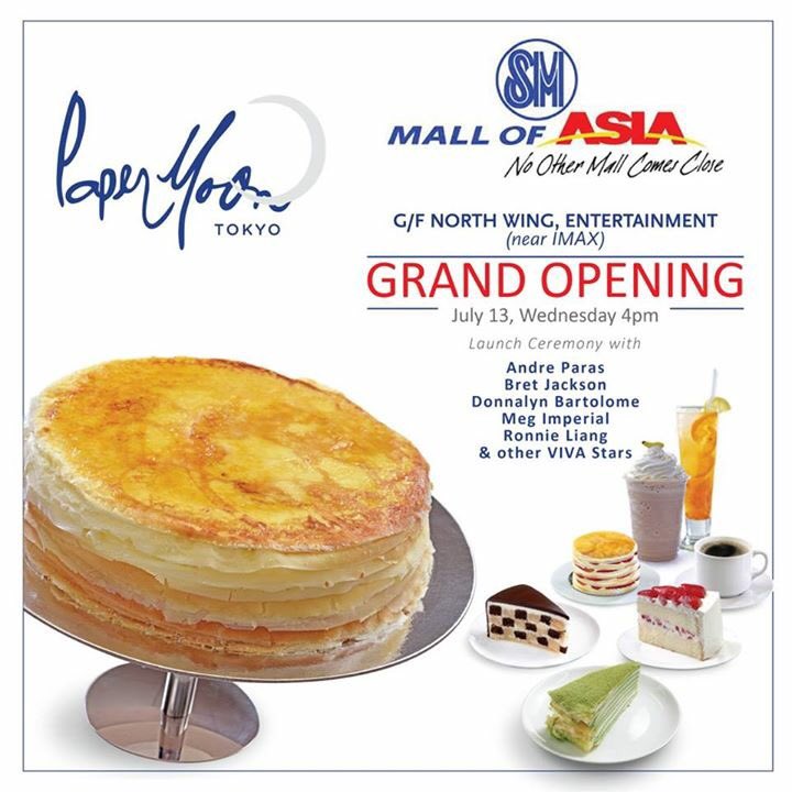 smsupermalls's tweet photo. Happening Now: Grand opening of #PapermoonCafePh. Enjoy our delicately layered crepes @TheMallofAsia starting tom! https://t.co/WXc6V9E9de