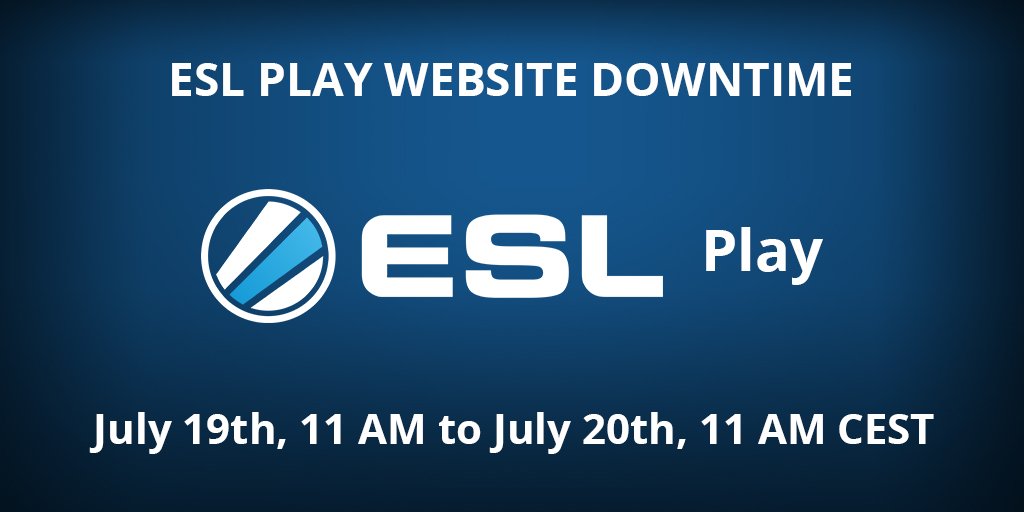 ESLPlay's tweet image. Announcing a scheduled downtime for our data center move next week
 - play.eslgaming.com/global/news/26…
