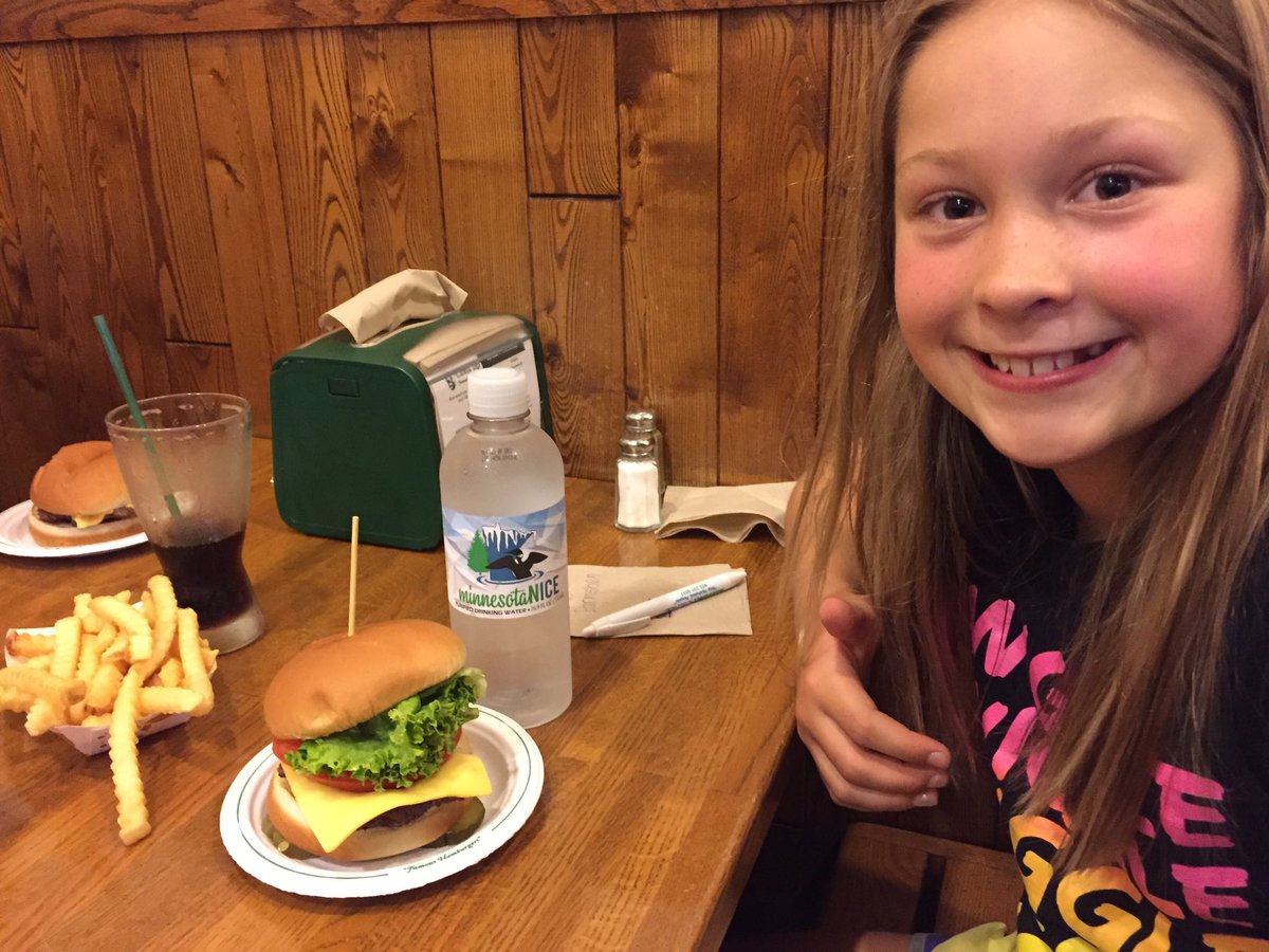Great meal (and beverage!) <a href="/Lionstap/">Lions Tap</a> after tonight's ballgame! #BestBurgers &amp; fries + MinnesotaNICE Purified Water