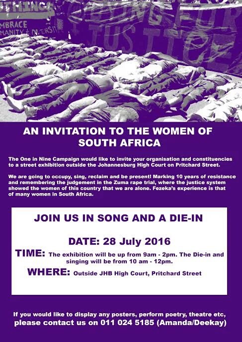 HOLAAfrica's tweet photo. Come through on 28th july to support @1in9Campaign. Bring your bodies bring your songs bring it all! #OneInNine https://t.co/IQ7AWHVx8a