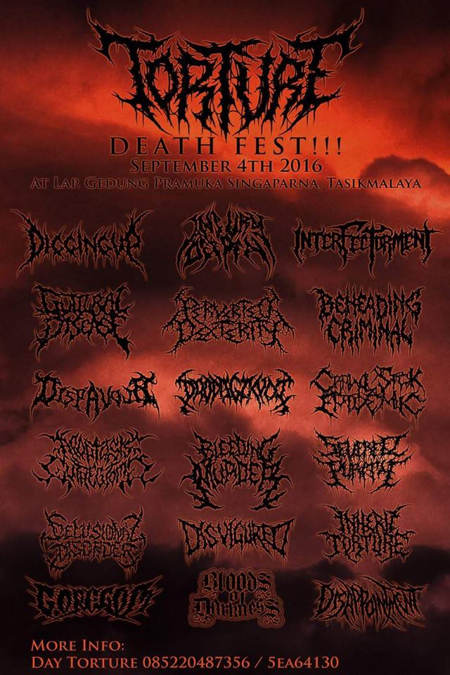 IDDM (@iddm_info) on Twitter photo "TORTURE DEATH FEST" 4 September 2016 at GD Pramuka Singaparna <a href="/Digging_Up/">Digging Up Official</a> @gutturaldisease <a href="/bleeding_murder/">BLEEDING MURDER</a> "TORTURE DEATH FEST" 4 September 2016 at GD Pramuka Singaparna <a href="/Digging_Up/">Digging Up Official</a> @gutturaldisease <a href="/bleeding_murder/">BLEEDING MURDER</a>