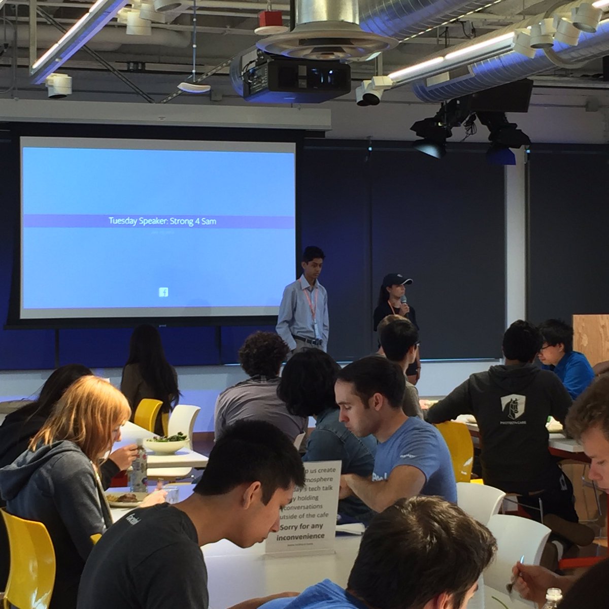 Strong4_Sam's tweet photo. Thanks Facebook Seattle for hosting Sam, Annie, Rohan and crew today. We're very grateful! https://t.co/iM8lCJAUna