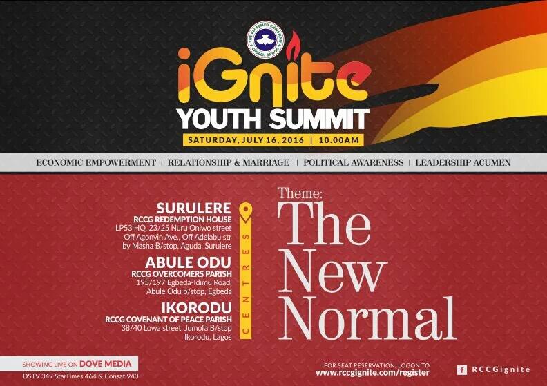 rccgwca's tweet photo. Countdown to #IgniteYouthSummit #OneEvent #ThreeVenues #GreatImpact
Join @PastorJFOdesola @charleskpandei https://t.co/MpOrlh3Z5R