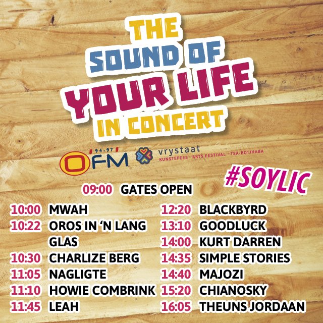 OFMNuus's tweet photo. 3 Days to go till #SOYLIC, with #OFM &amp; @VSKunstefees! Also on the line-up @OrosInLangGlas @SimpleStories4 @nagligte! https://t.co/g29pZX6Dwz