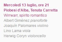 SchiappapietraD's tweet photo. Suoni dalle #Colline di #Langhe e #Roero 2016: stasera ore 21 a #Piobesi d'#Alba presso @TenutaCarretta : #Wirrwarr. https://t.co/G6Aj5k9pF9
