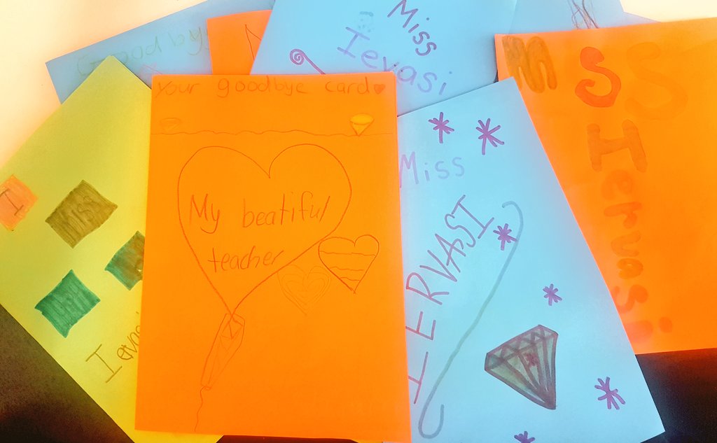 missiervasi's tweet image. Some beautiful farewell cards from my class 3I as I take on a #technologyclass for semester 2. Going to miss them!