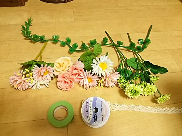 結婚式リングガールの子供用 花かんむり 作り方 100均材料で作成 100均グッズ アイデア