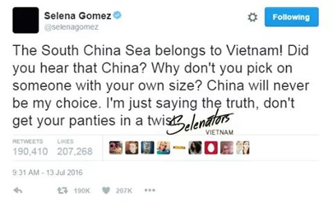 HusbandJimin13's tweet photo. Selena Gomez em yêu chị  #HoangSaTruongSaBeLongtoVietNam https://t.co/6d3y38XiOL