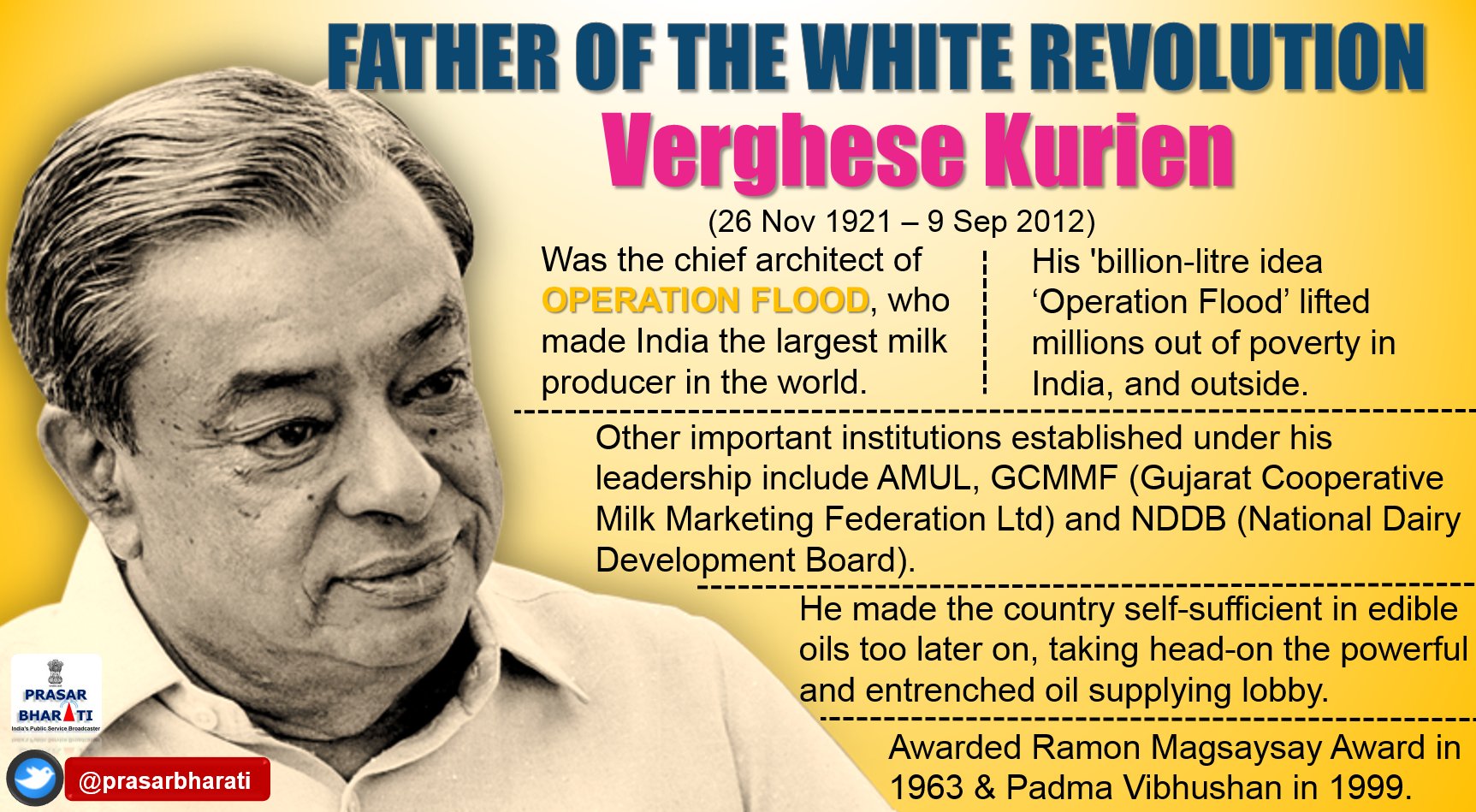 Prasar Bharati प्रसार भारती on Twitter "Father of India's White