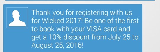 4Jimin_1013's tweet photo. Yehey!!!text from ticket world ! @WickedPH #WickedManila2017 https://t.co/vkiBohiSdU